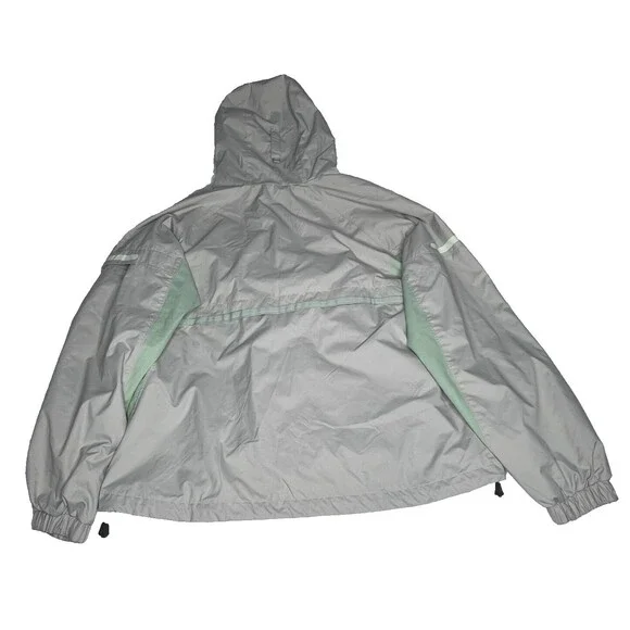 Columbia Womens Rain Coat W/Adjustable Hood Size XL Short Beige/Green - Picture 6 of 14